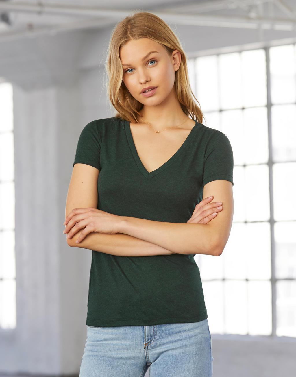 Magliette Bella + Canvas Triblend Tee V neck 8435