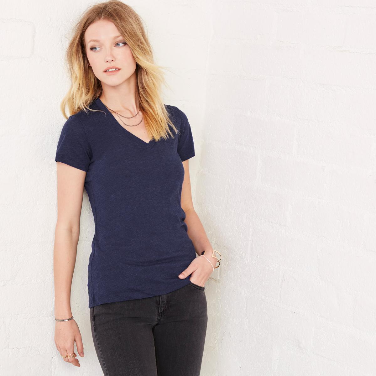 Magliette Bella + Canvas Triblend Tee V neck 8435